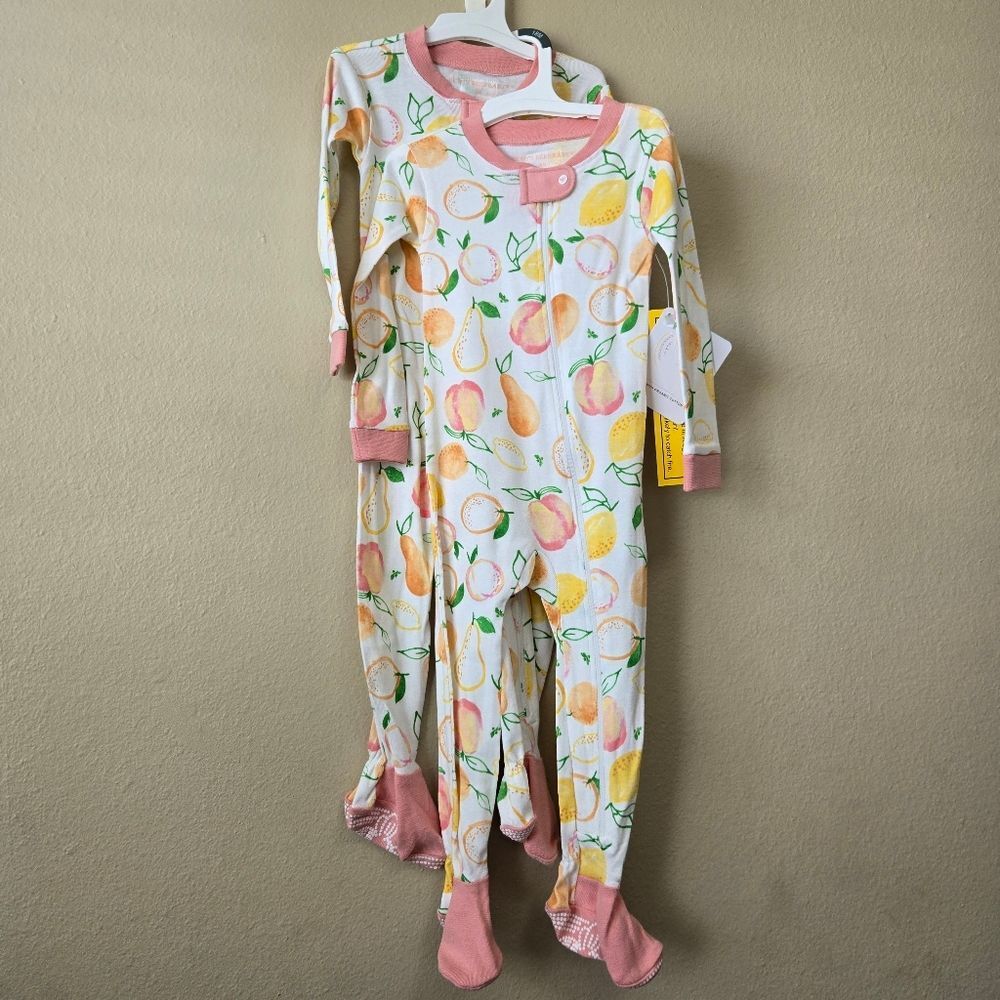 NEW Burt’s Bees Kids Fruit Print 100% Organic Cotton Pajama Set Size 18‎ Month